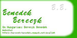 benedek bereczk business card